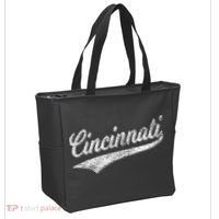 Cincinnati Ohio Retro Script Sports Jersey Flag Tote Bag thumb 2