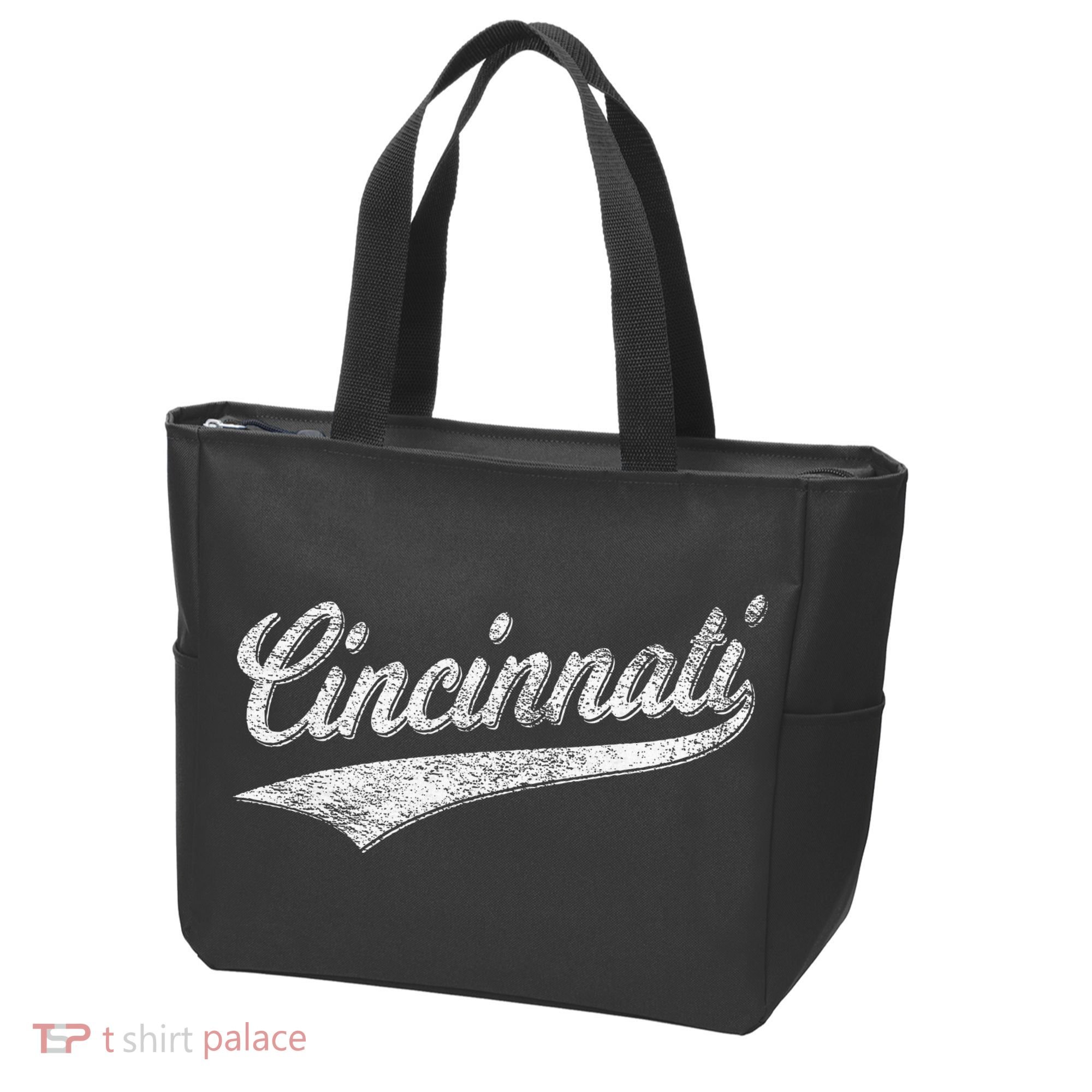 Cincinnati Ohio Retro Script Sports Jersey Flag Tote Bag