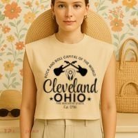 Cleveland Ohio Rock And Roll Capital Est 1796 Souvenir Garment-Dyed Women's Muscle Tee thumb 4
