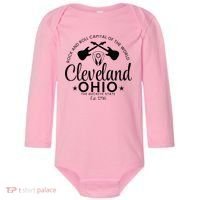 Cleveland Ohio Rock And Roll Capital Est 1796 Souvenir Baby Long Sleeve Bodysuit thumb 0