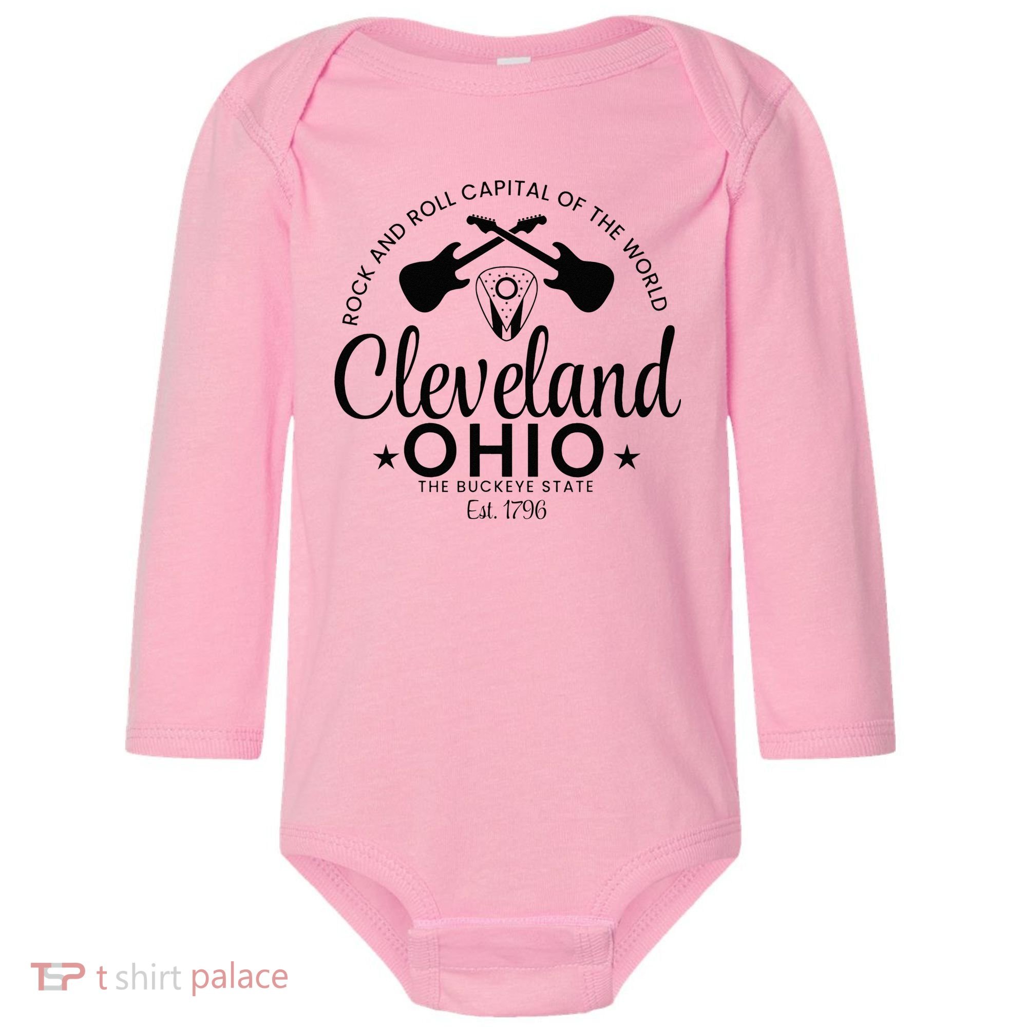 Cleveland Ohio Rock And Roll Capital Est 1796 Souvenir Baby Long Sleeve Bodysuit