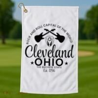 Cleveland Ohio Rock And Roll Capital Est 1796 Souvenir Golf Towel thumb 1