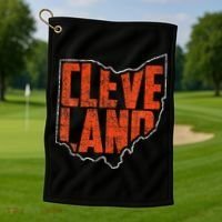 Cleveland Ohio Retro Souvenir Golf Towel thumb 1