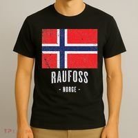 City Of Raufoss Norway No Norwegian Flag Merch Graphic T-Shirt thumb 3