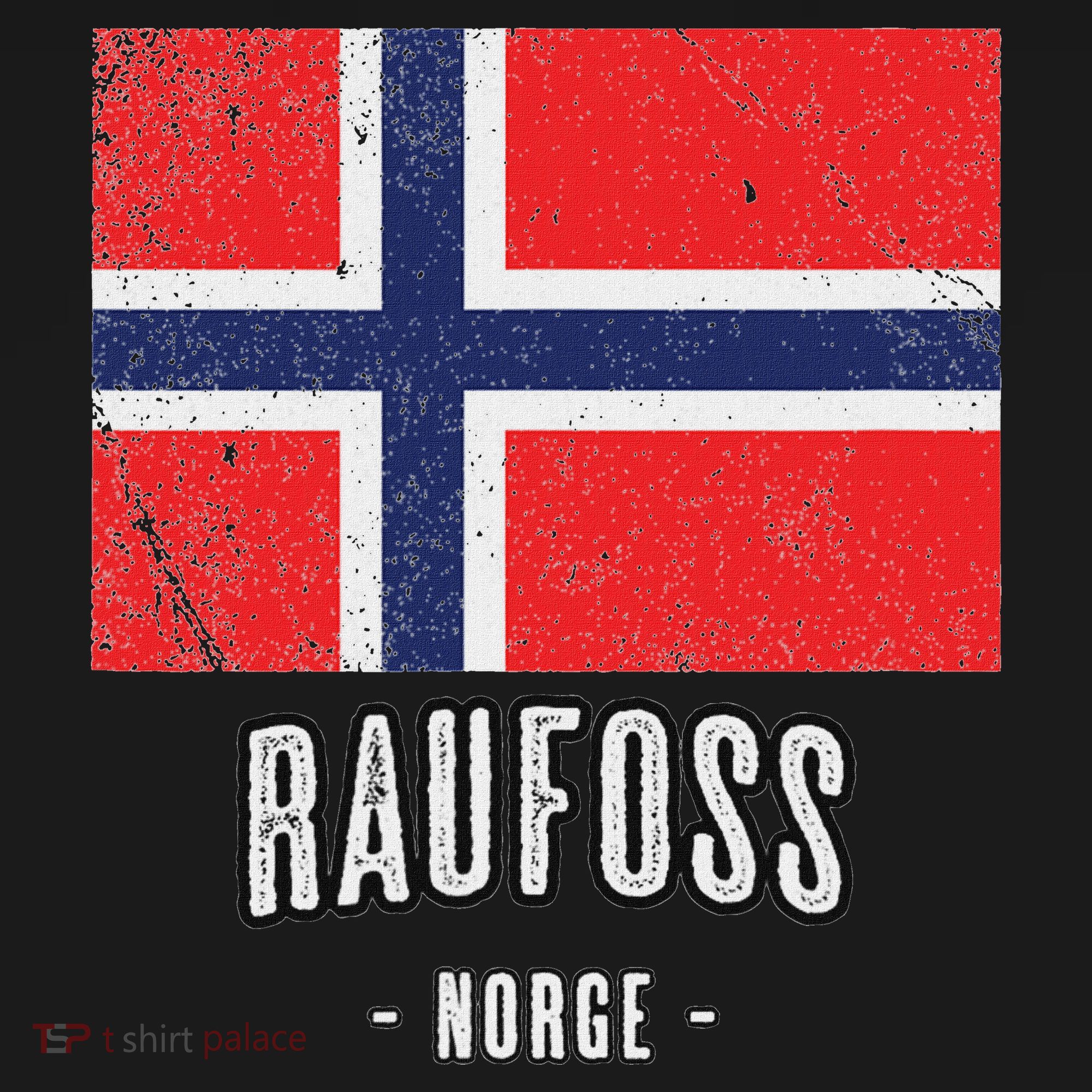 City Of Raufoss Norway No Norwegian Flag Merch Graphic T-Shirt