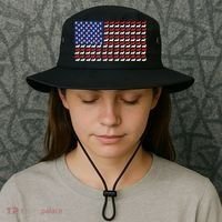 Corgi American Dog Flag Bucket Hat thumb 3