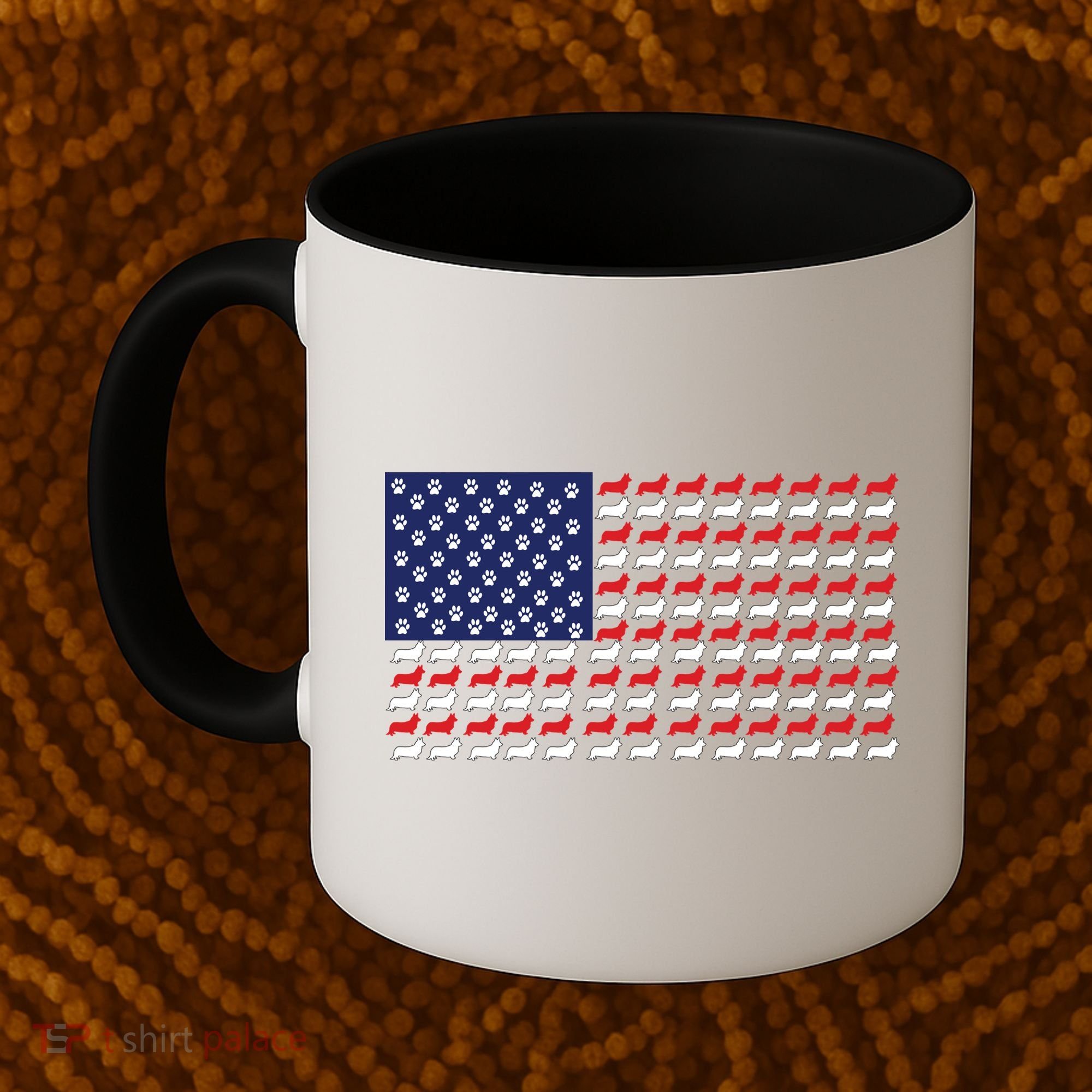 Corgi American Dog Flag Coffee Mug