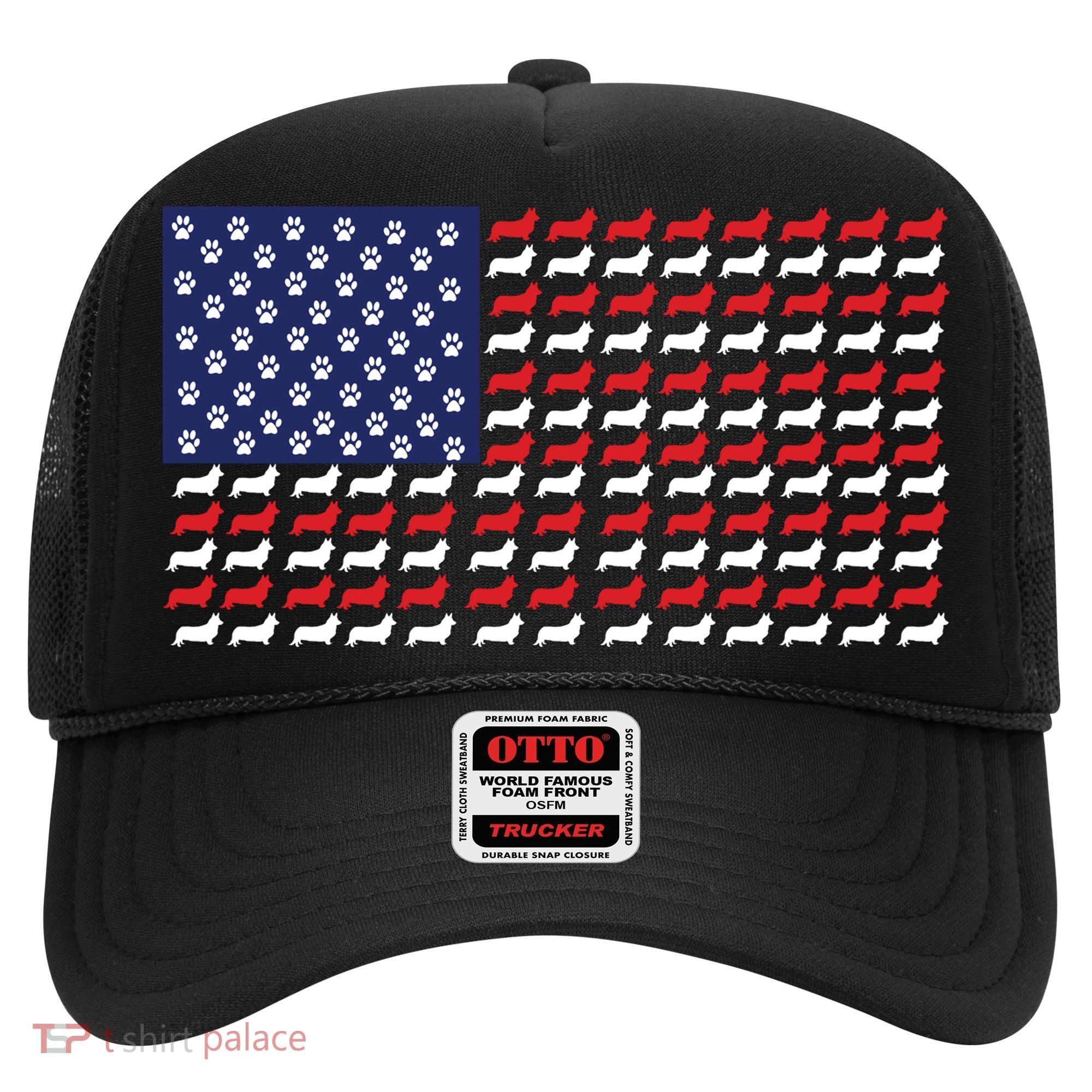 Corgi American Dog Flag Hat