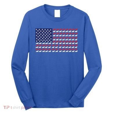Corgi American Dog Flag Long Sleeve Shirt