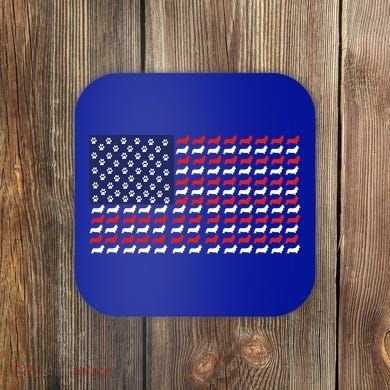 Corgi American Dog Flag Coaster