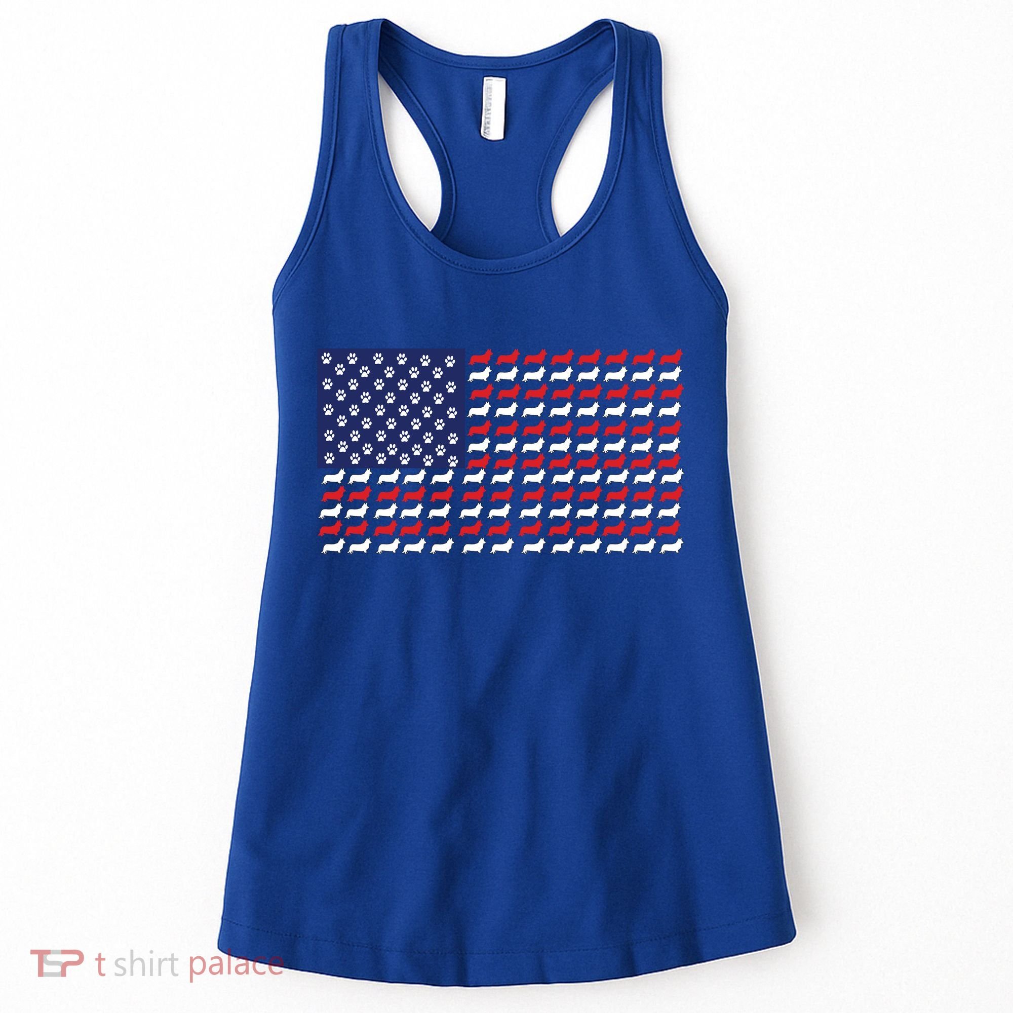 Corgi American Dog Flag Women's Tank Top