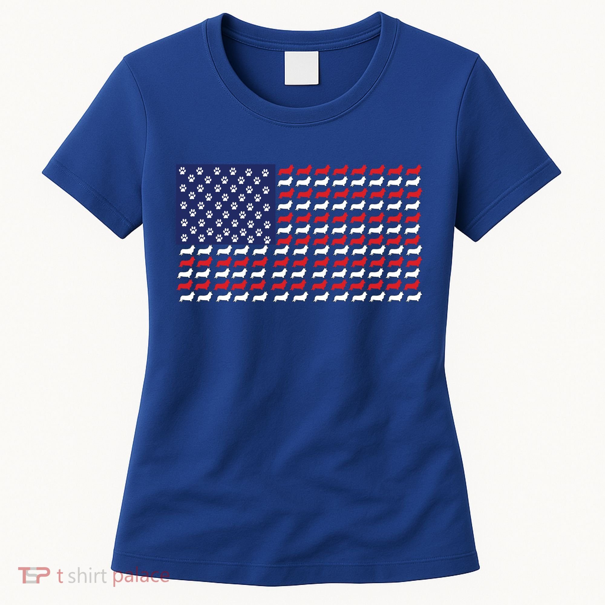 Corgi American Dog Flag Women's T-Shirt