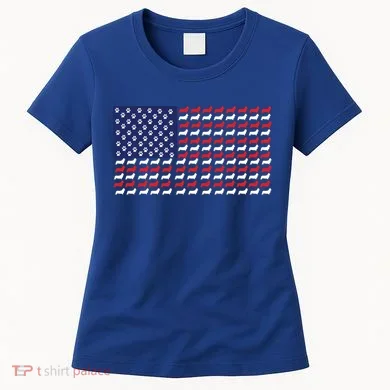 Corgi American Dog Flag Women's T-Shirt
