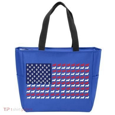 Corgi American Dog Flag Tote Bag