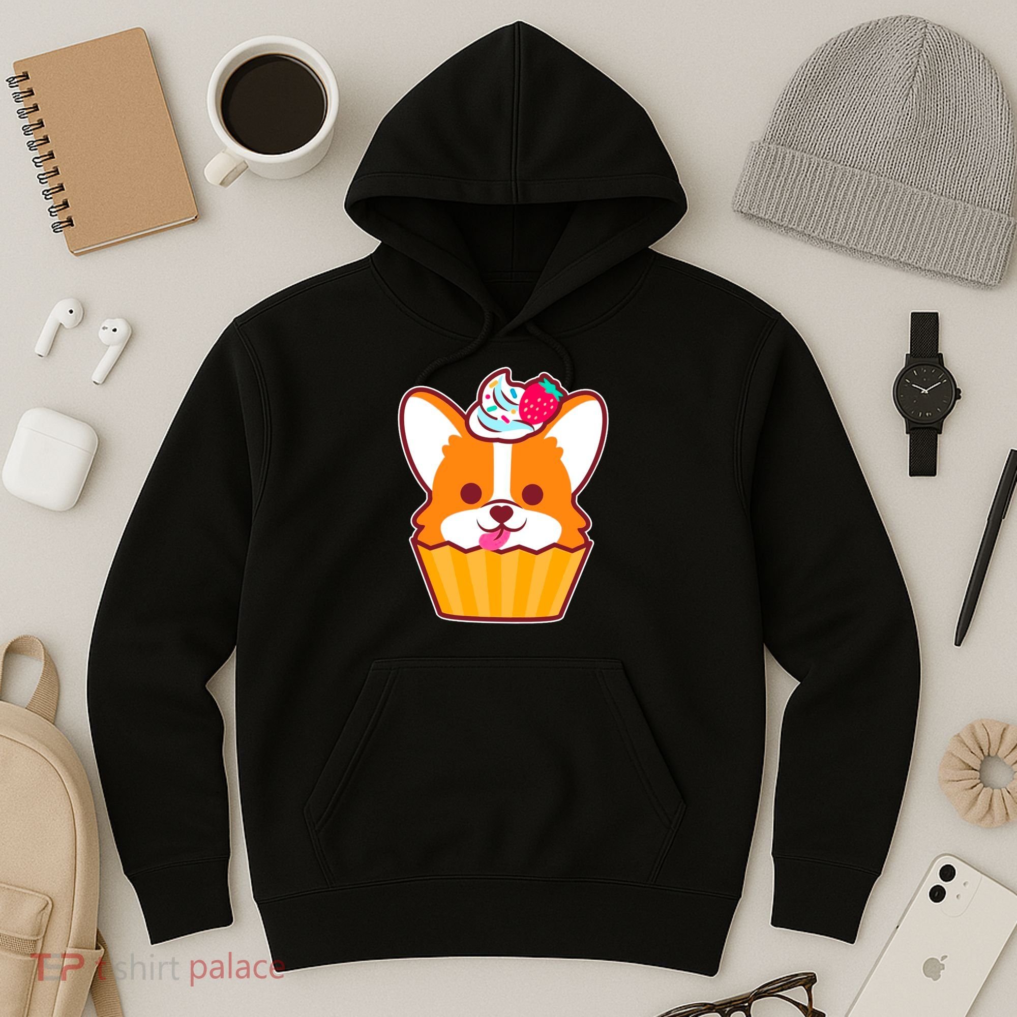 Corgi Cupcake Kawii Hoodie