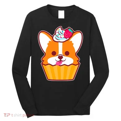 Corgi Cupcake Kawii Long Sleeve Shirt