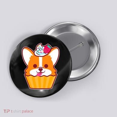 Corgi Cupcake Kawii Button