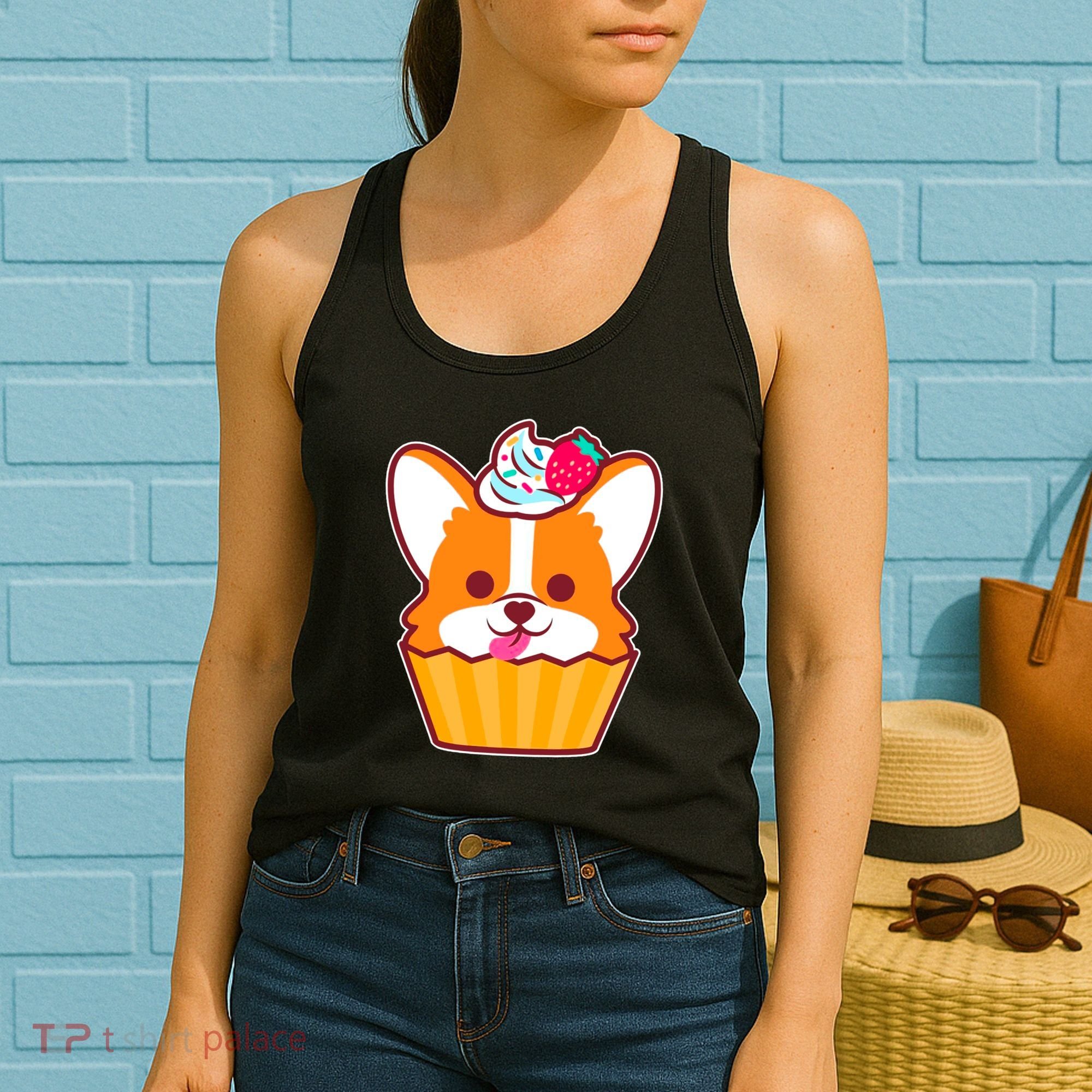Corgi Cupcake Kawii Women's Tank Top