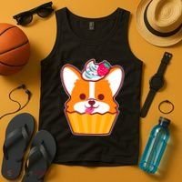 Corgi Cupcake Kawii Tank Top thumb 4