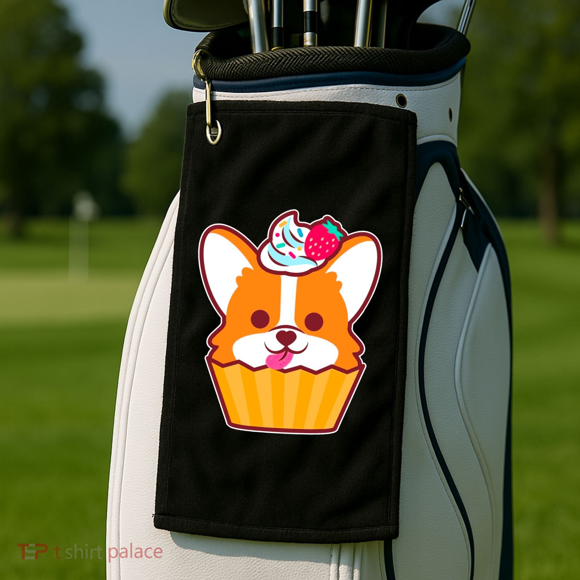 Corgi Cupcake Kawii Golf Towel