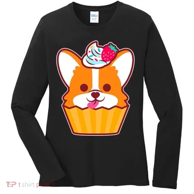 Corgi Cupcake Kawii Women's Long Sleeve Shirt
