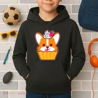 Corgi Cupcake Kawii Kids Hoodie thumb 2