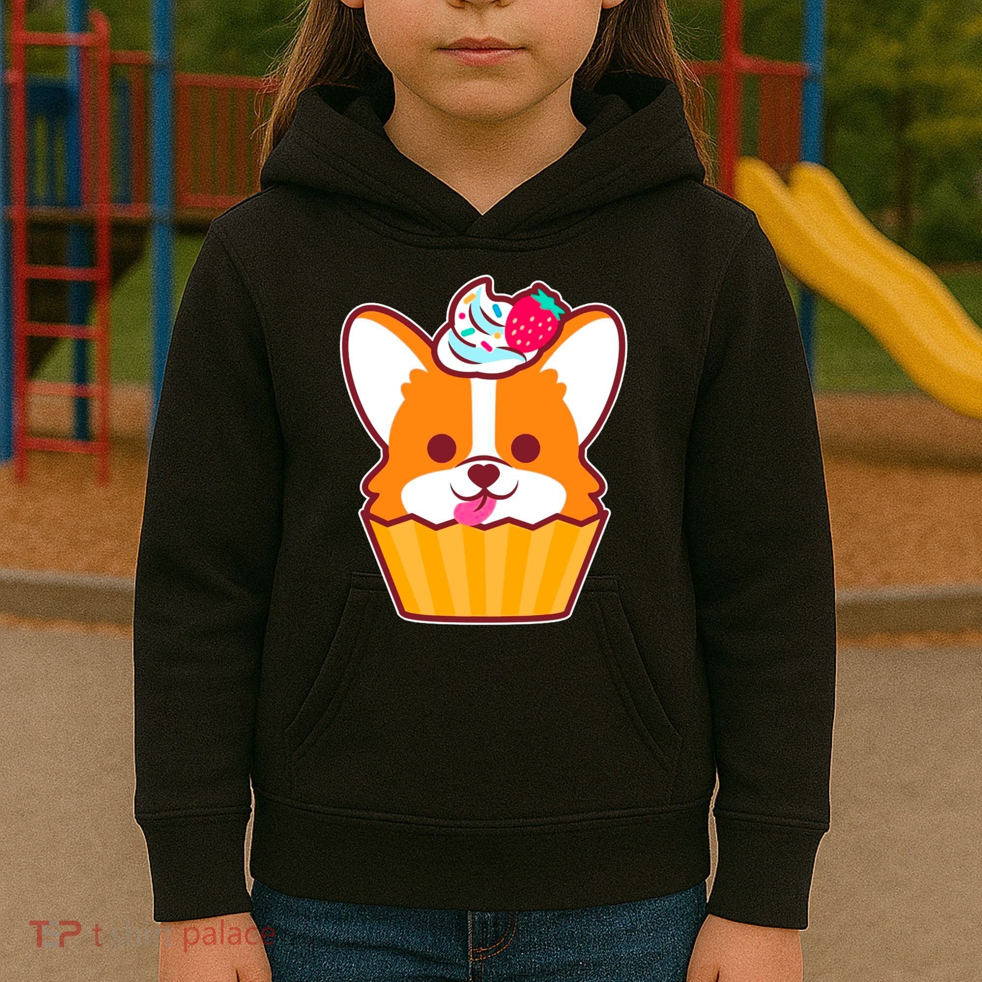 Corgi Cupcake Kawii Kids Hoodie
