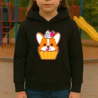 Corgi Cupcake Kawii Kids Hoodie thumb 3