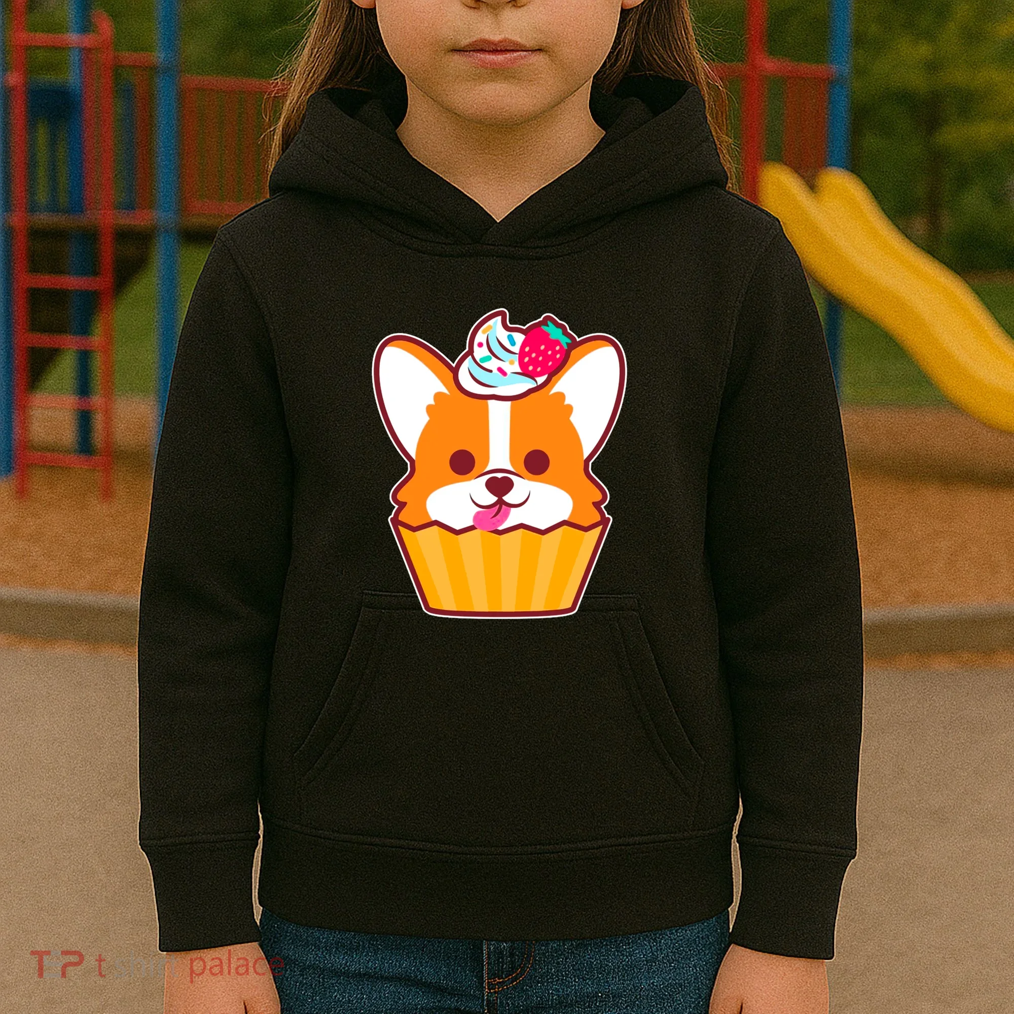 Corgi Cupcake Kawii Kids Hoodie