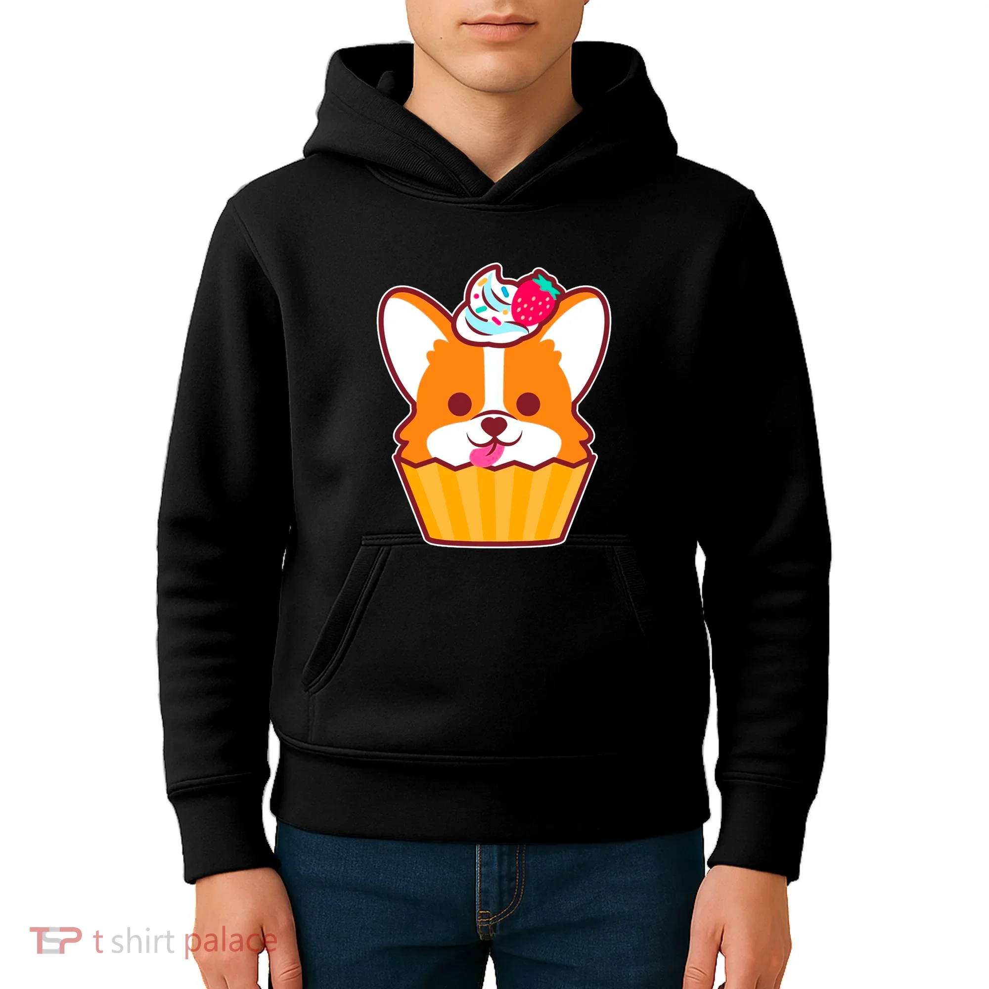 Corgi Cupcake Kawii Kids Hoodie