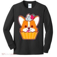 Corgi Cupcake Kawii Kids Long Sleeve Shirt thumb 0