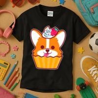 Corgi Cupcake Kawii Kids T-Shirt thumb 3