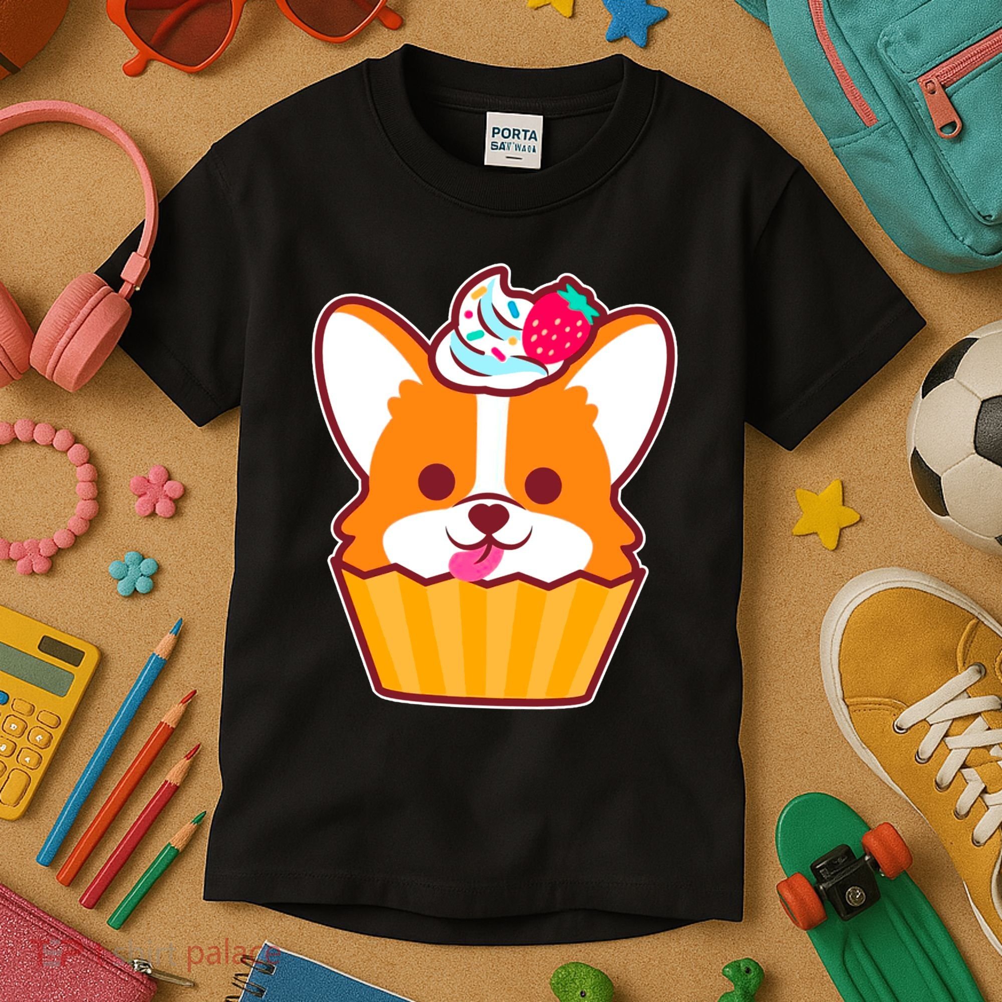 Corgi Cupcake Kawii Kids T-Shirt