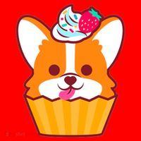 Corgi Cupcake Kawii Santa Hat thumb 1