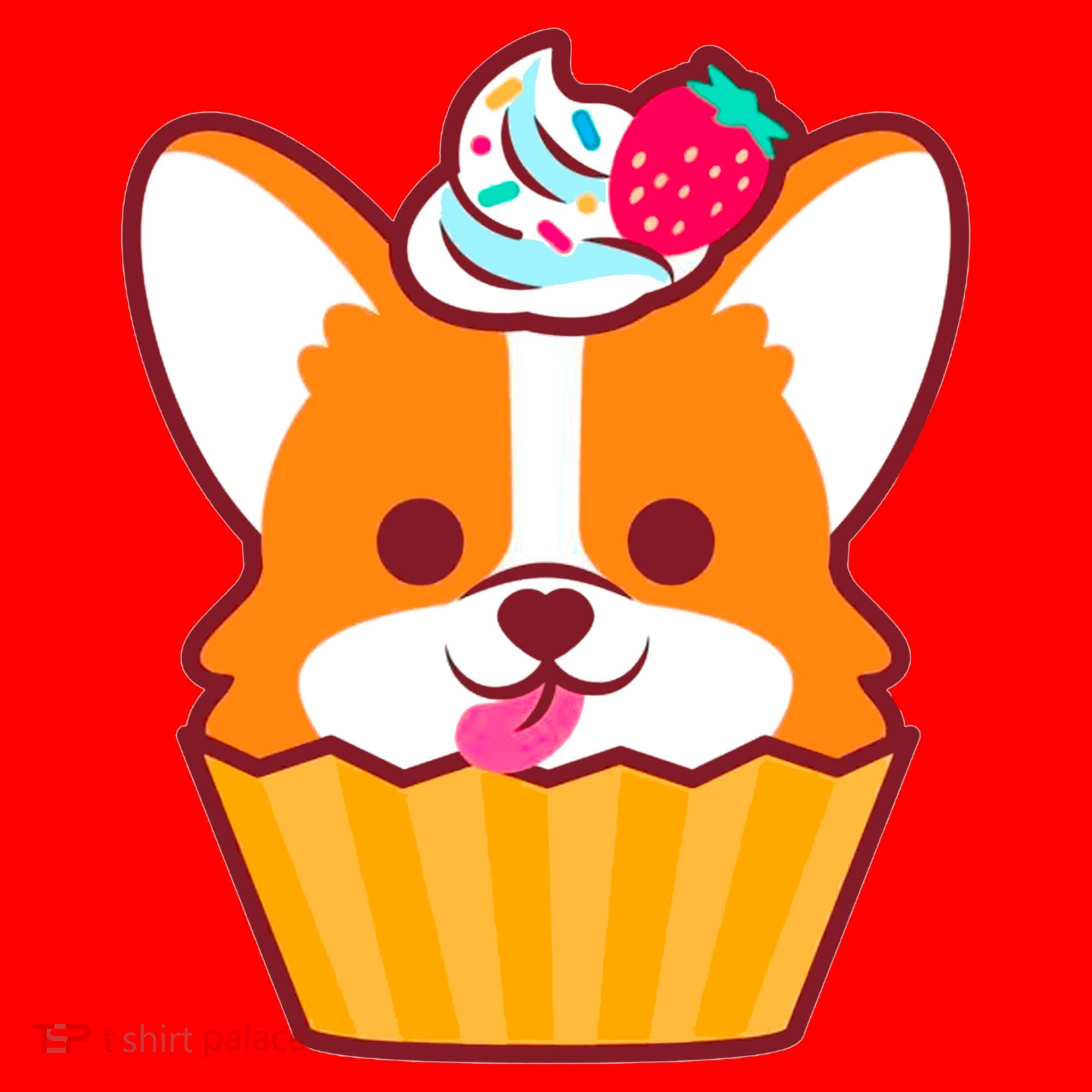 Corgi Cupcake Kawii Santa Hat
