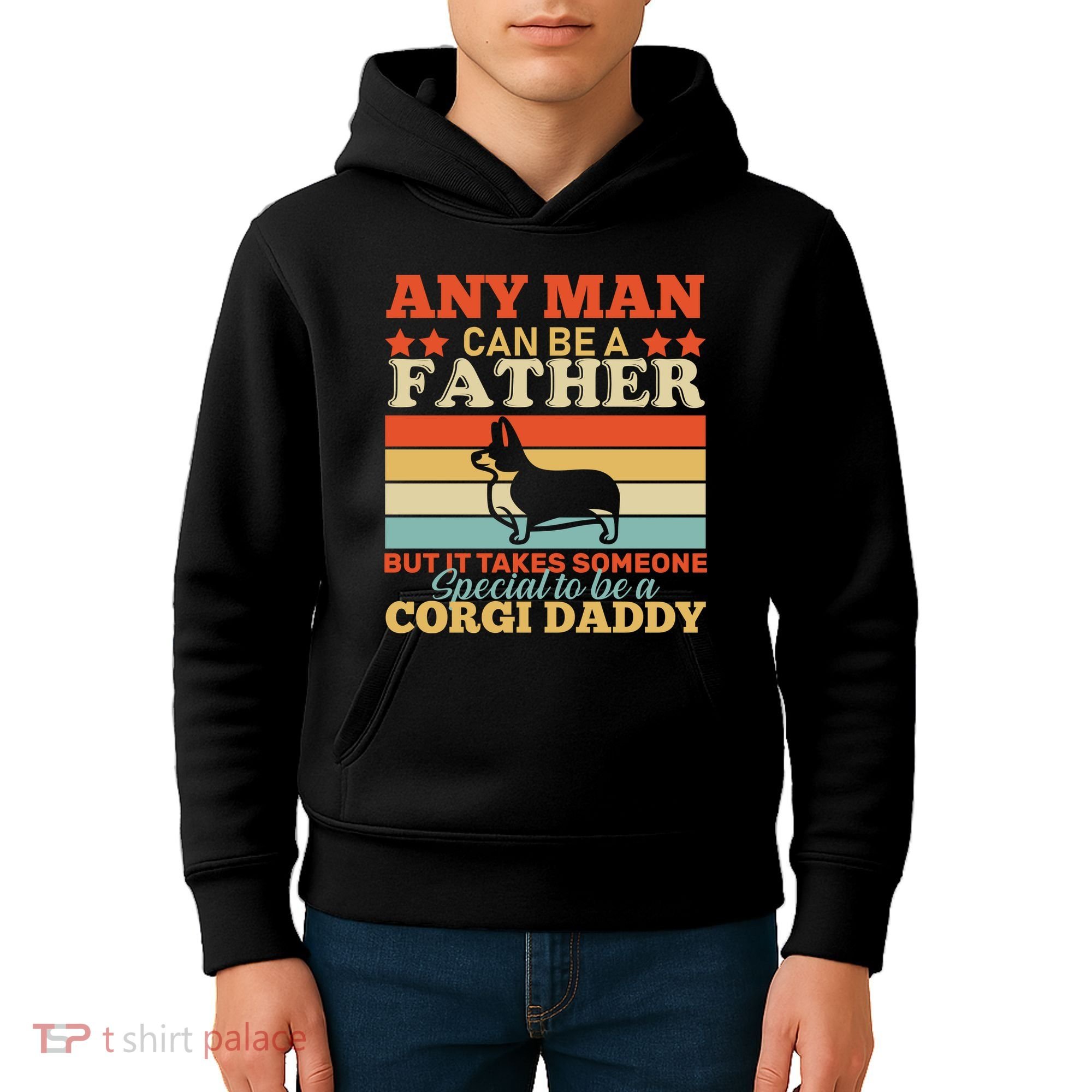 Corgi Father Kids Hoodie