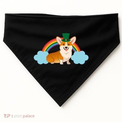 Corgi St. Patrick's Day Rainbow USA-Made Doggie Bandana