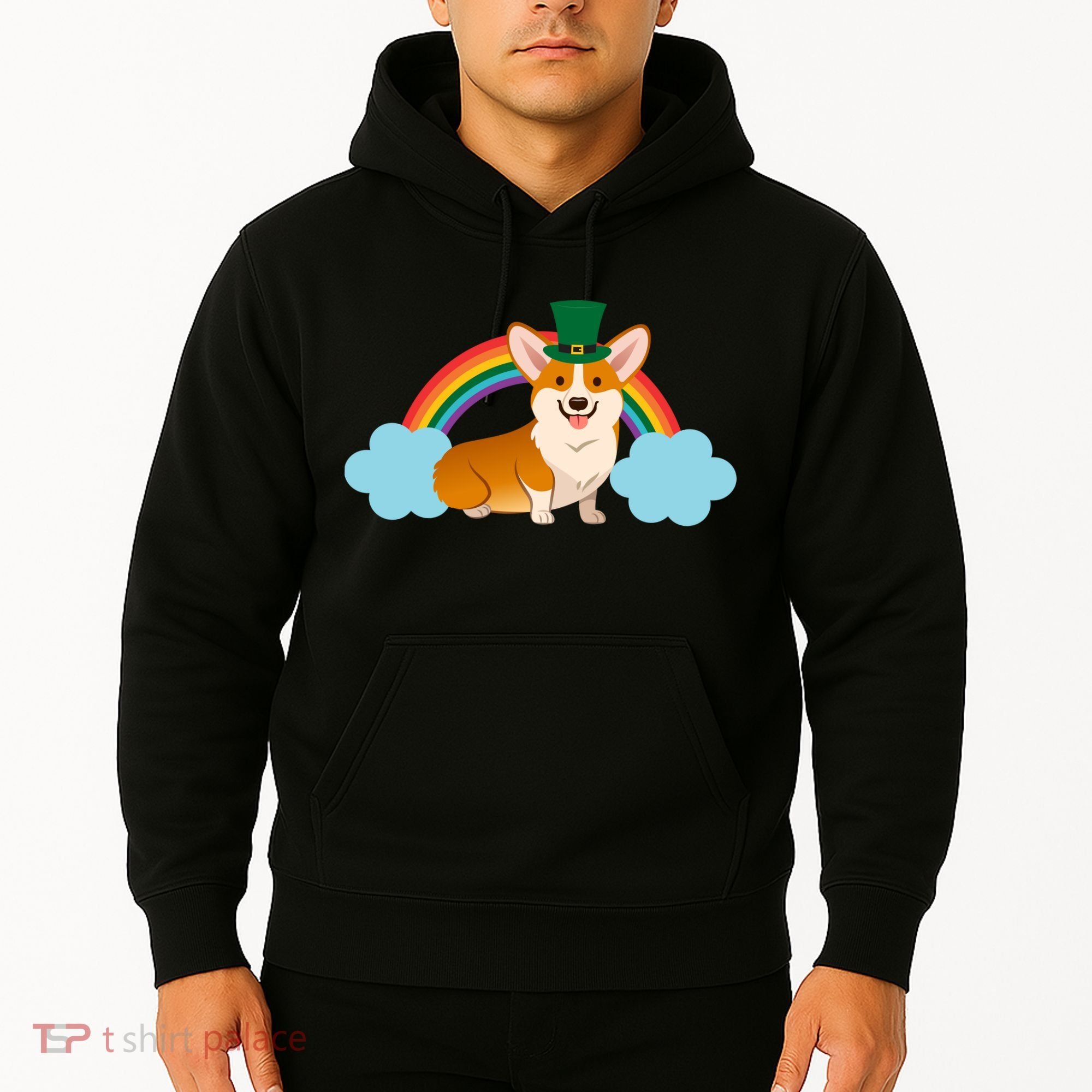 Corgi St. Patrick's Day Rainbow Hoodie