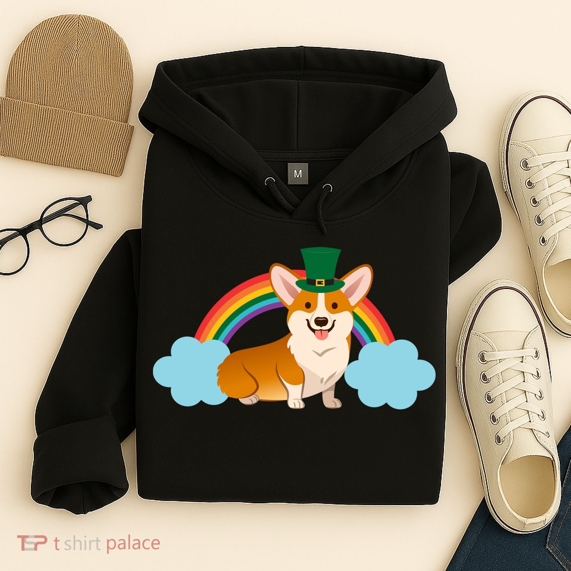 Corgi St. Patrick's Day Rainbow Hoodie