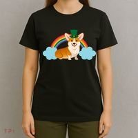 Corgi St. Patrick's Day Rainbow T-Shirt thumb 4