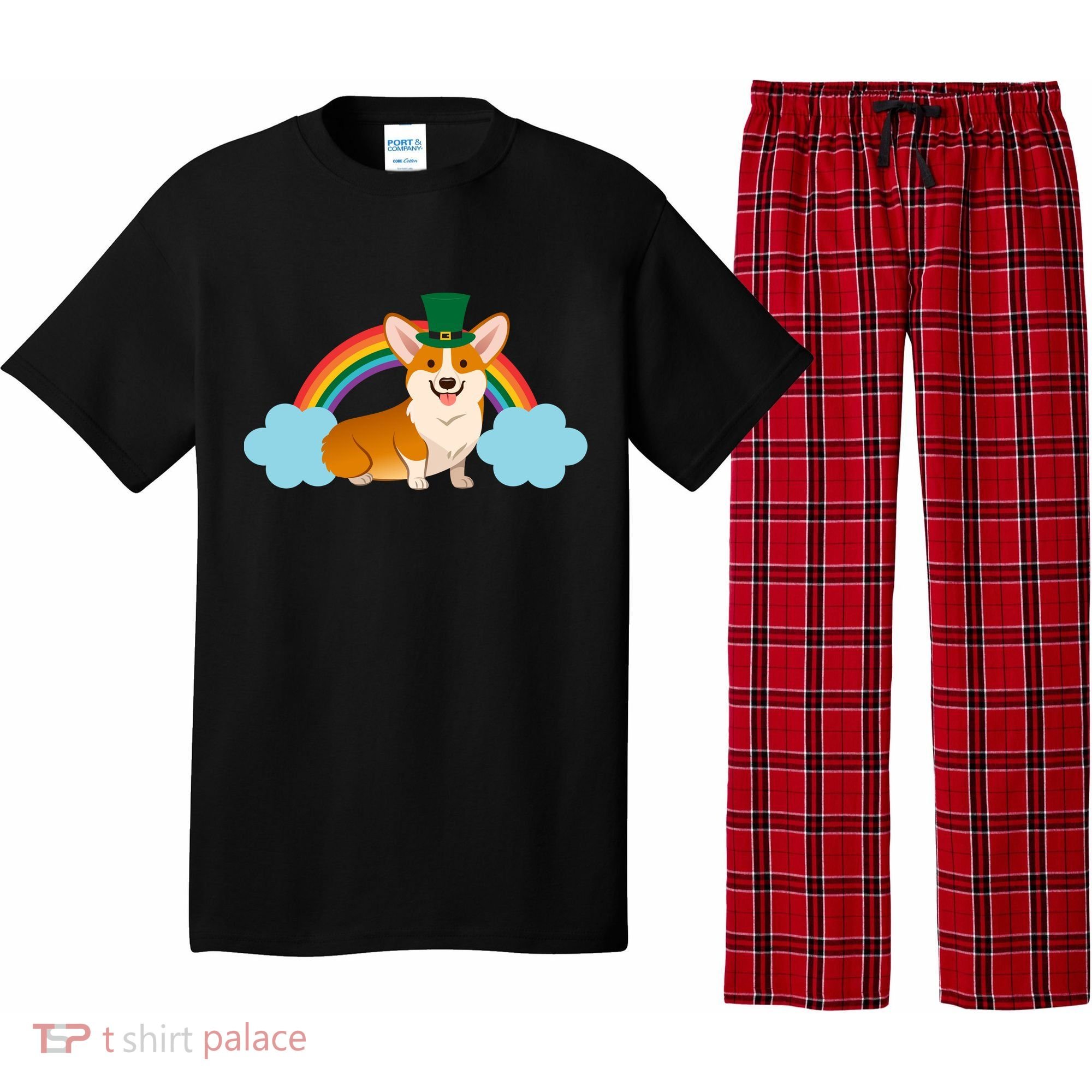 Corgi St. Patrick's Day Rainbow Pajama Set