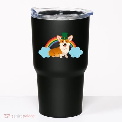 Corgi St. Patrick's Day Rainbow Tumbler
