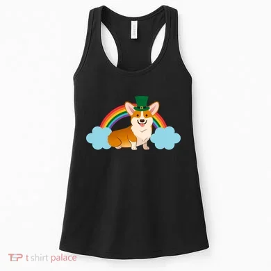 Corgi St. Patrick's Day Rainbow Women's Tank Top