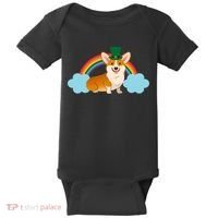 Corgi St. Patrick's Day Rainbow Baby Bodysuit thumb 0