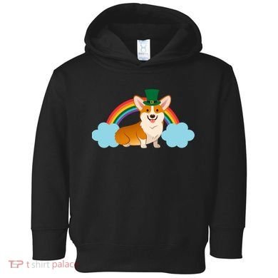 Corgi St. Patrick's Day Rainbow Toddler Hoodie