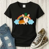 Corgi St. Patrick's Day Rainbow Women's T-Shirt thumb 3