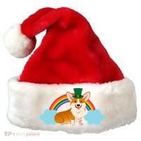 Corgi St. Patrick's Day Rainbow Santa Hat thumb 0