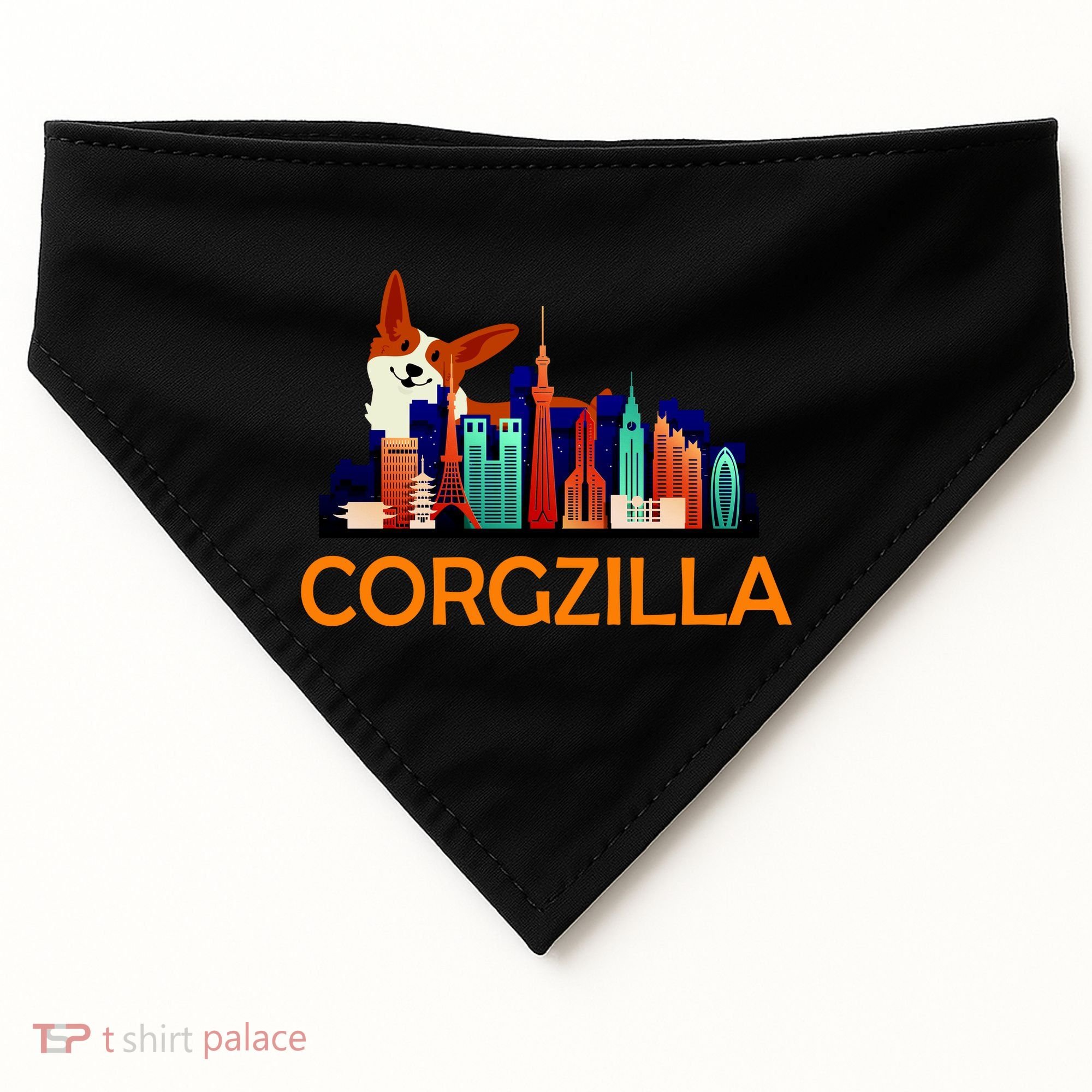 Corgzilla Funny Corgi Dog USA-Made Doggie Bandana