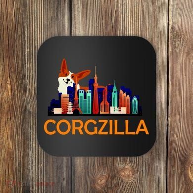 Corgzilla Funny Corgi Dog Coaster