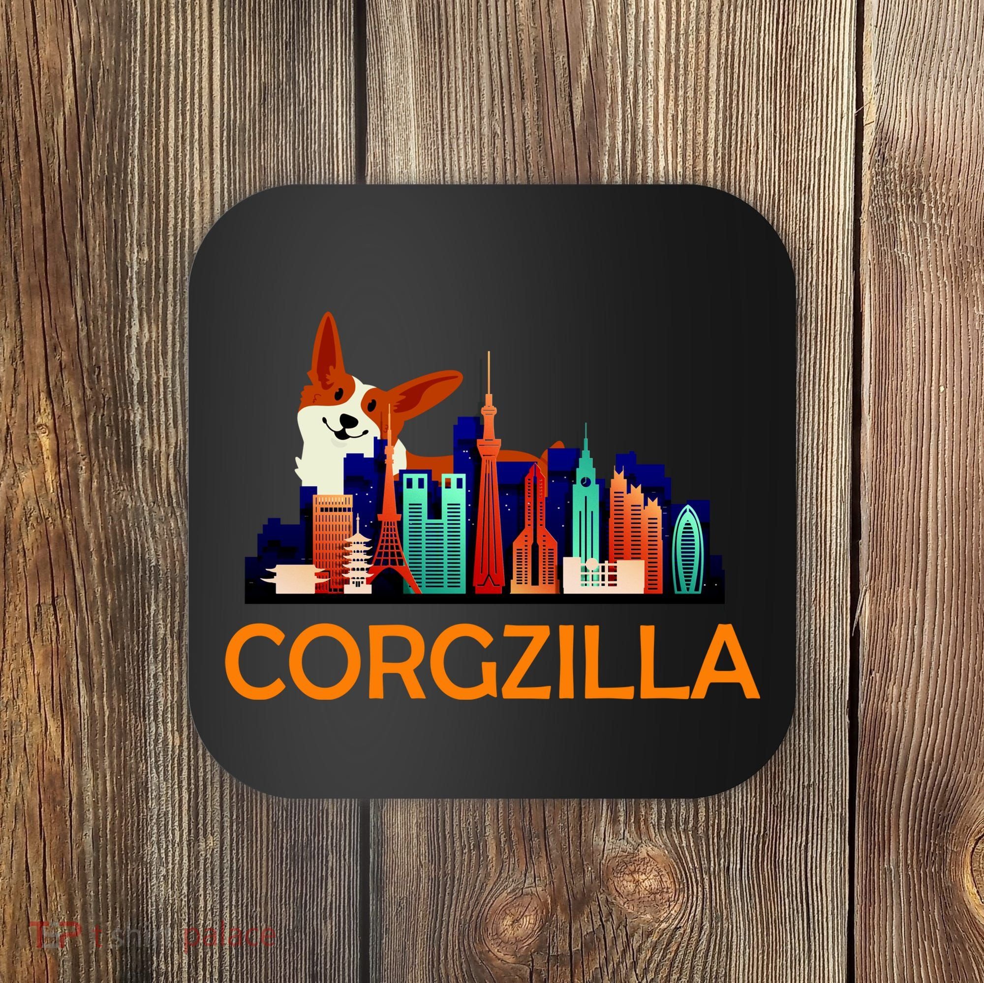 Corgzilla Funny Corgi Dog Coaster